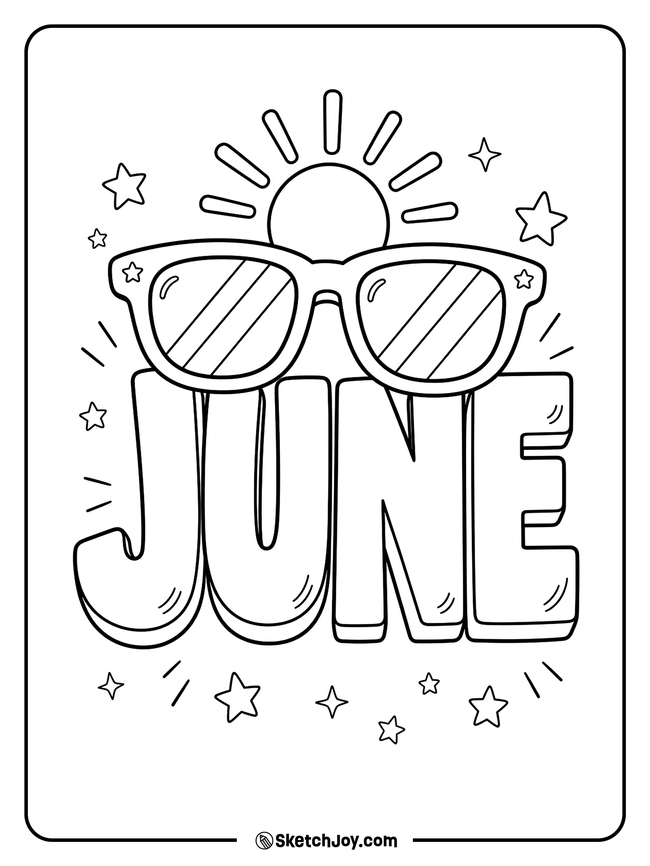 Cool shades sit over bold summer letters.