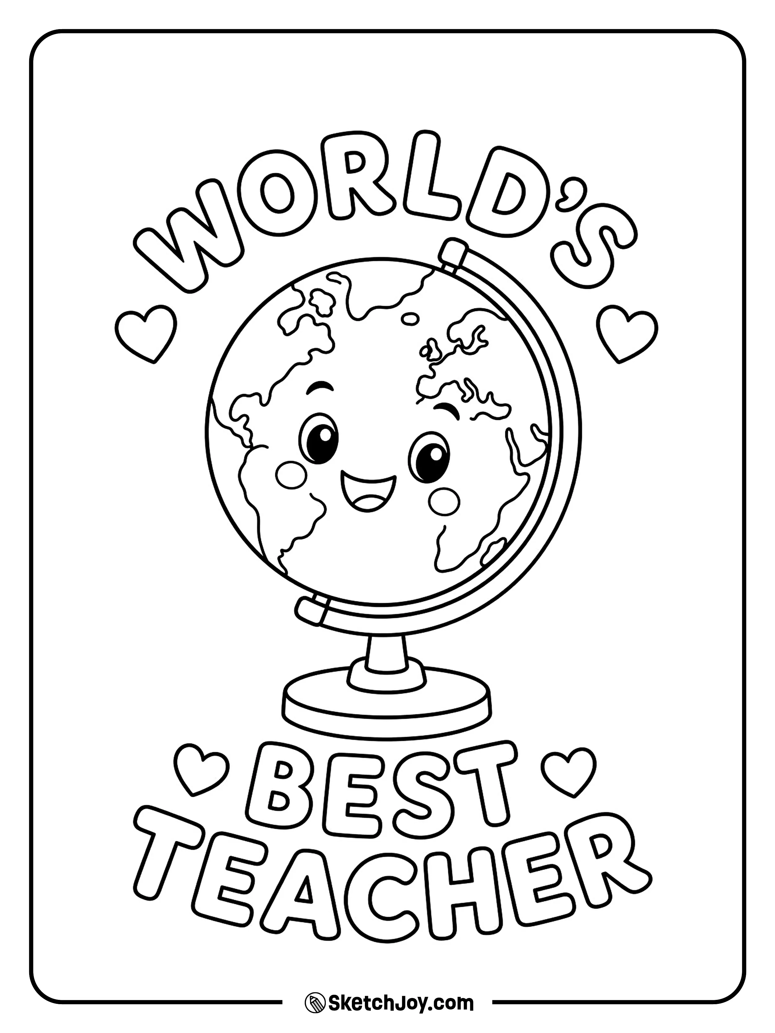 A globe shares a big message for a great teacher.