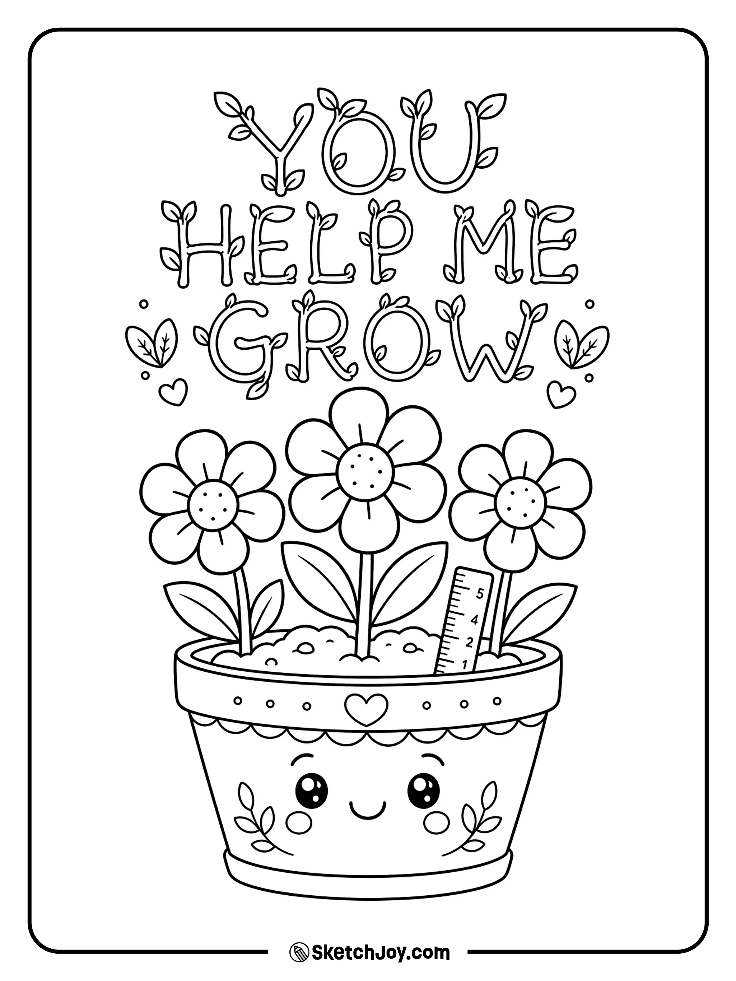 A flower pot grows with love for a kind teacher.