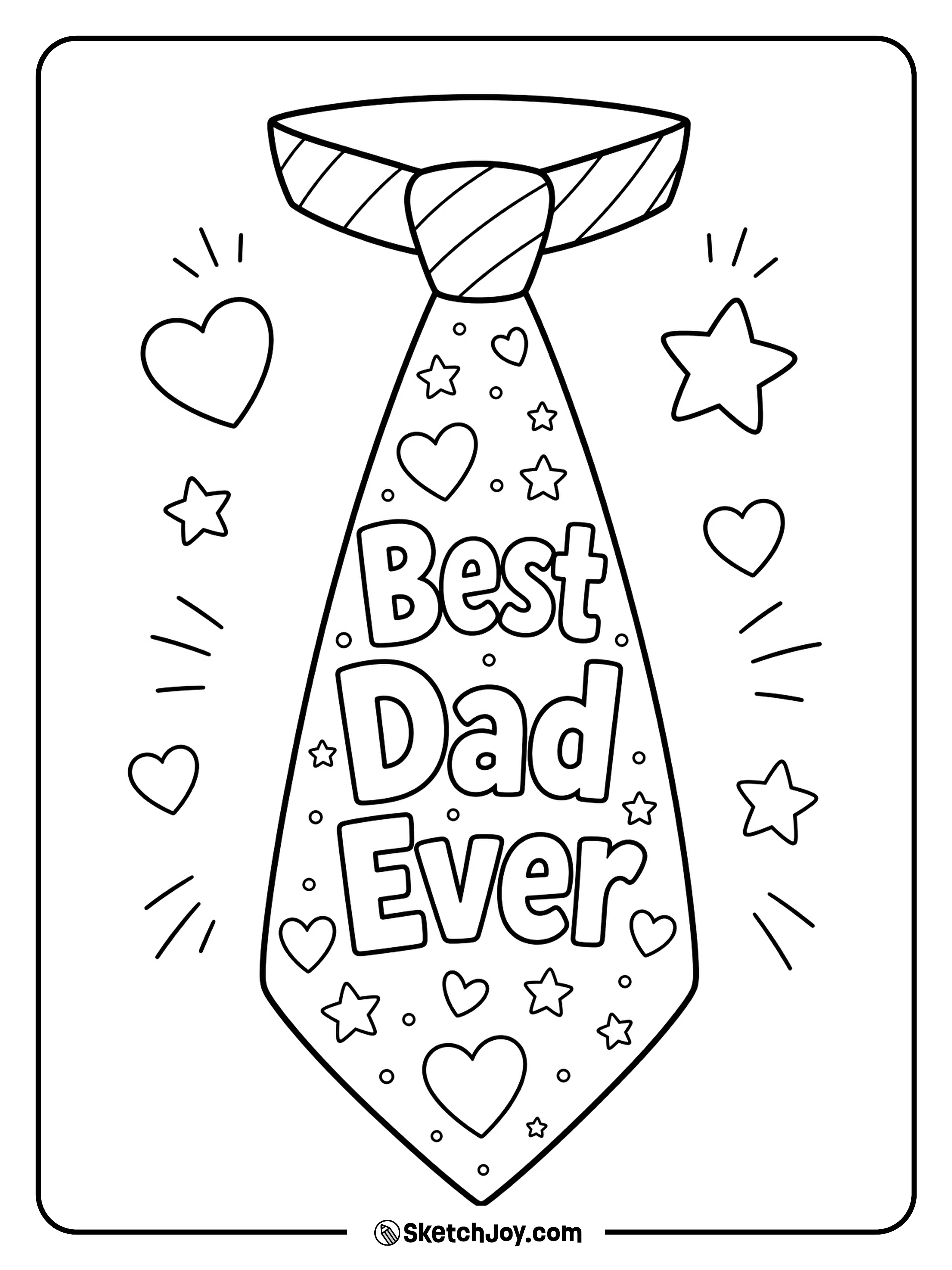 A fun necktie design makes this page feel like a handmade gift for Dad.