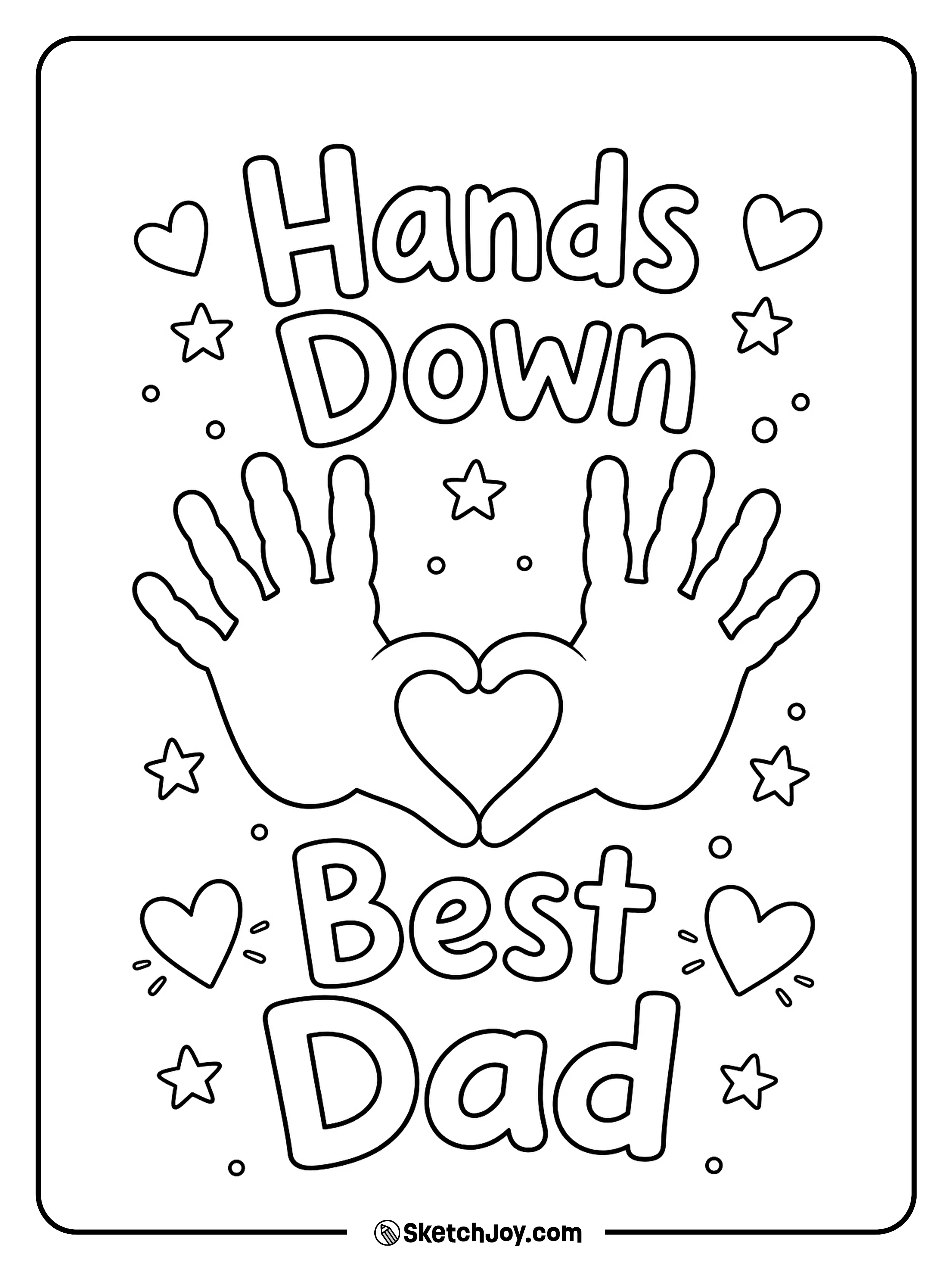 Two handprints form a heart for a sweet Dad gift.
