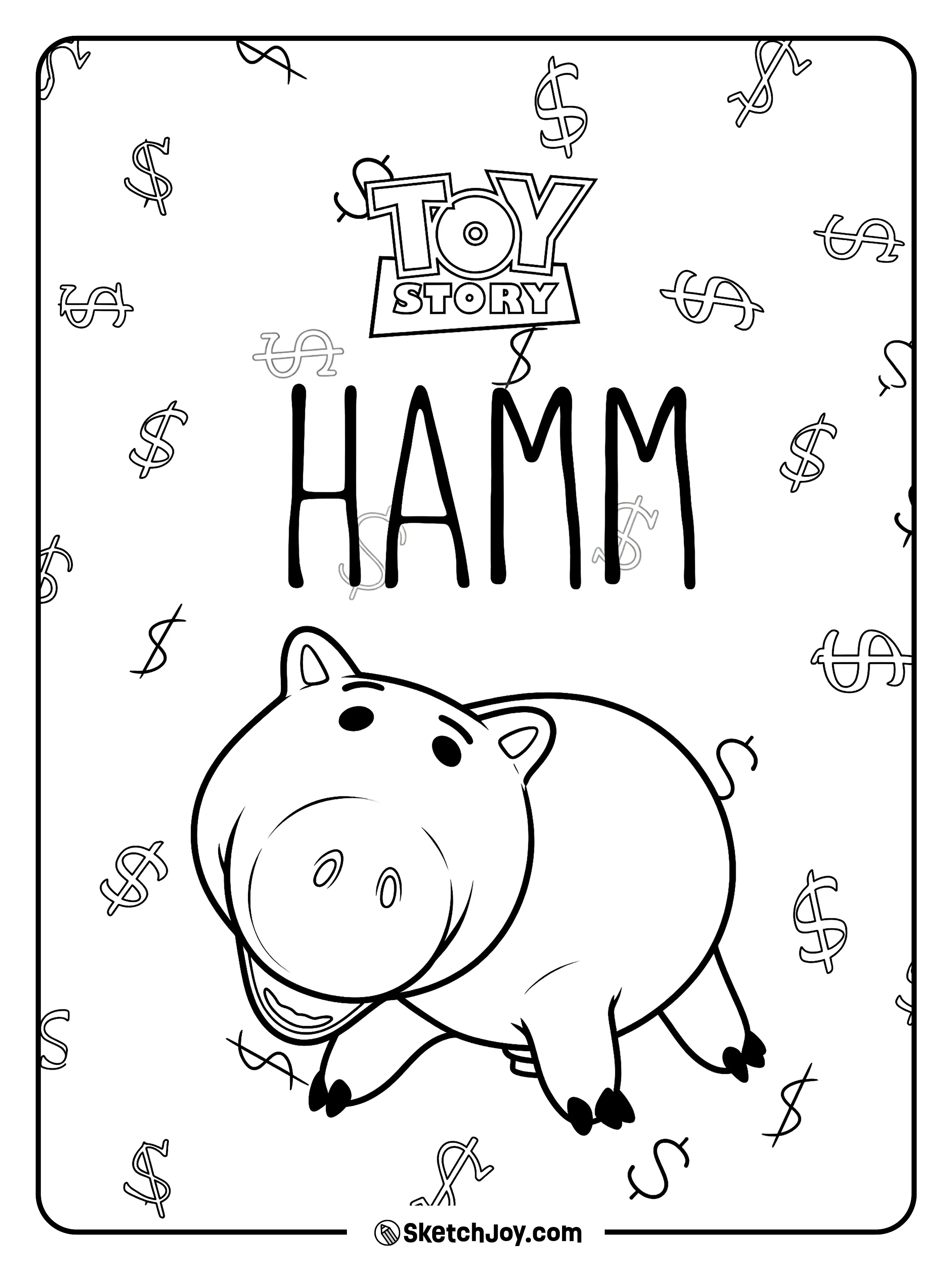 Hamm rests under his name as money signs fill the space.