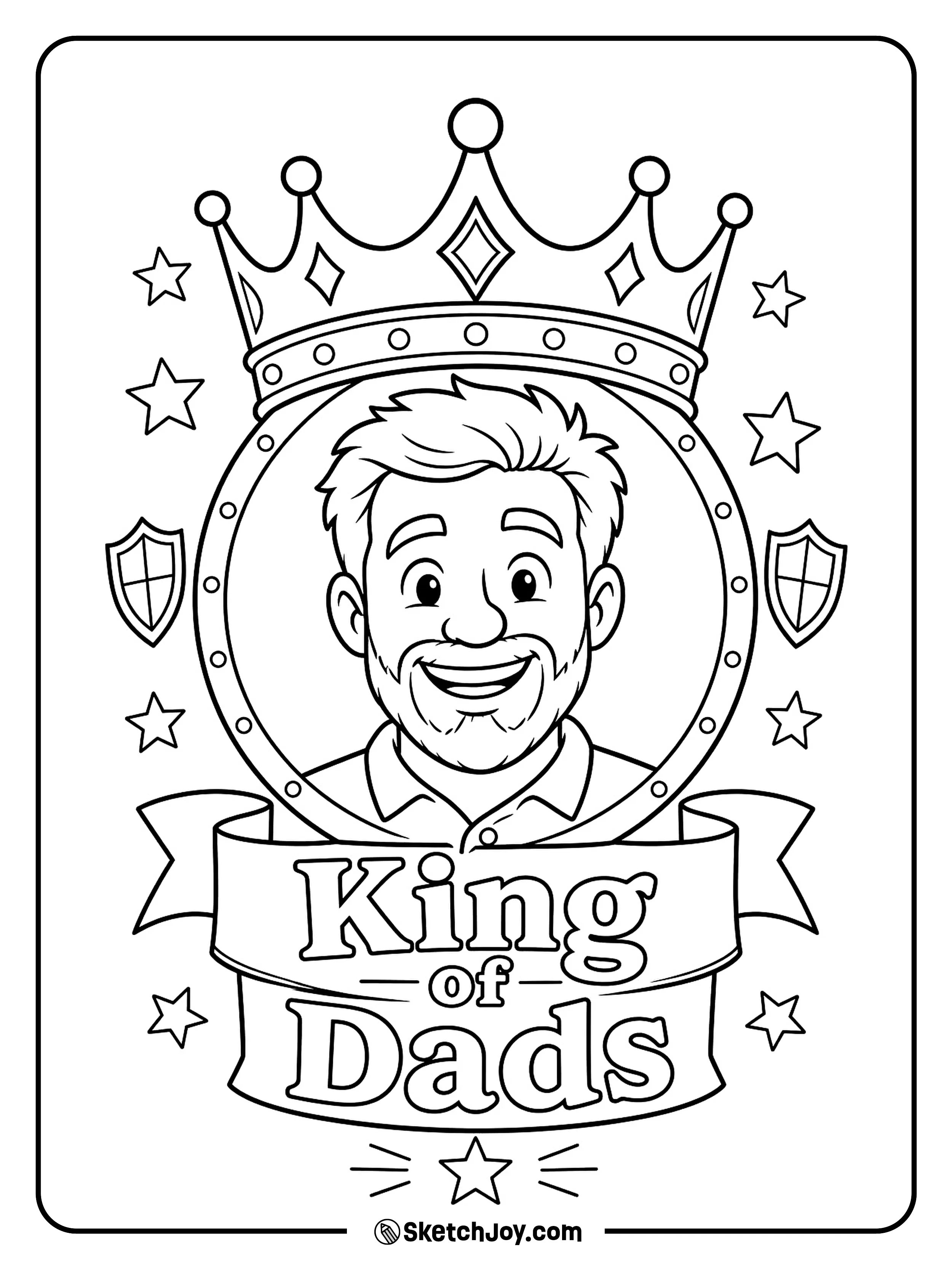 A crown and fun royal letters make Dad feel special.