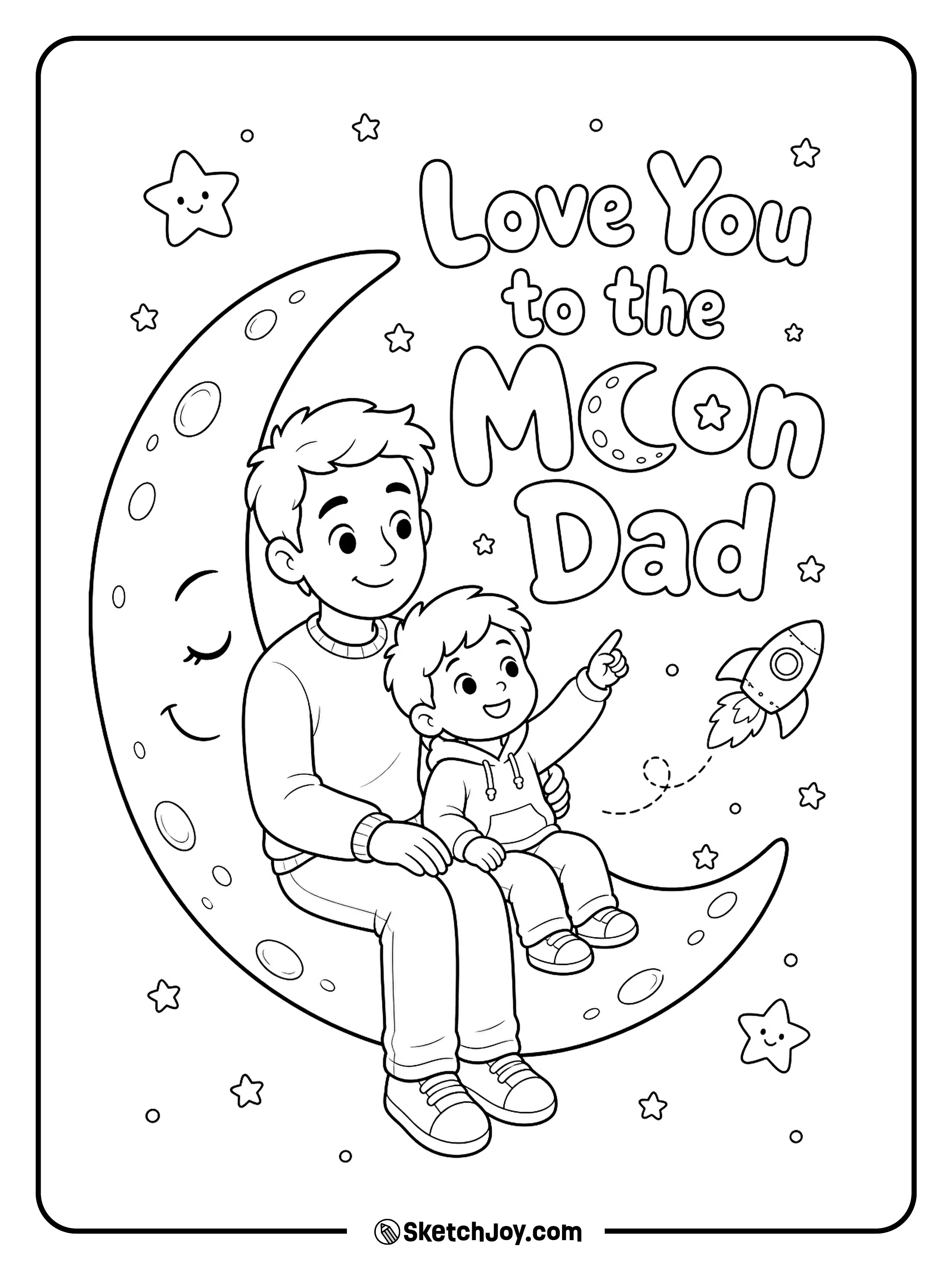 A moon and stars message shows big love for Dad.