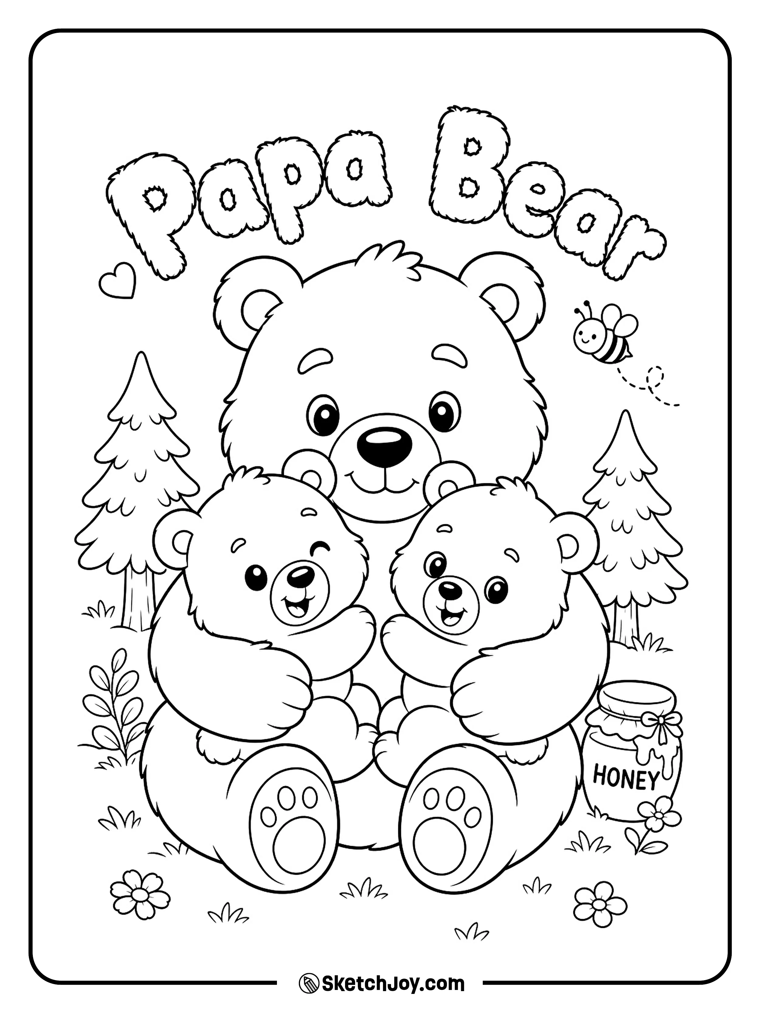 A sweet bear family shares a warm Father’s Day moment.