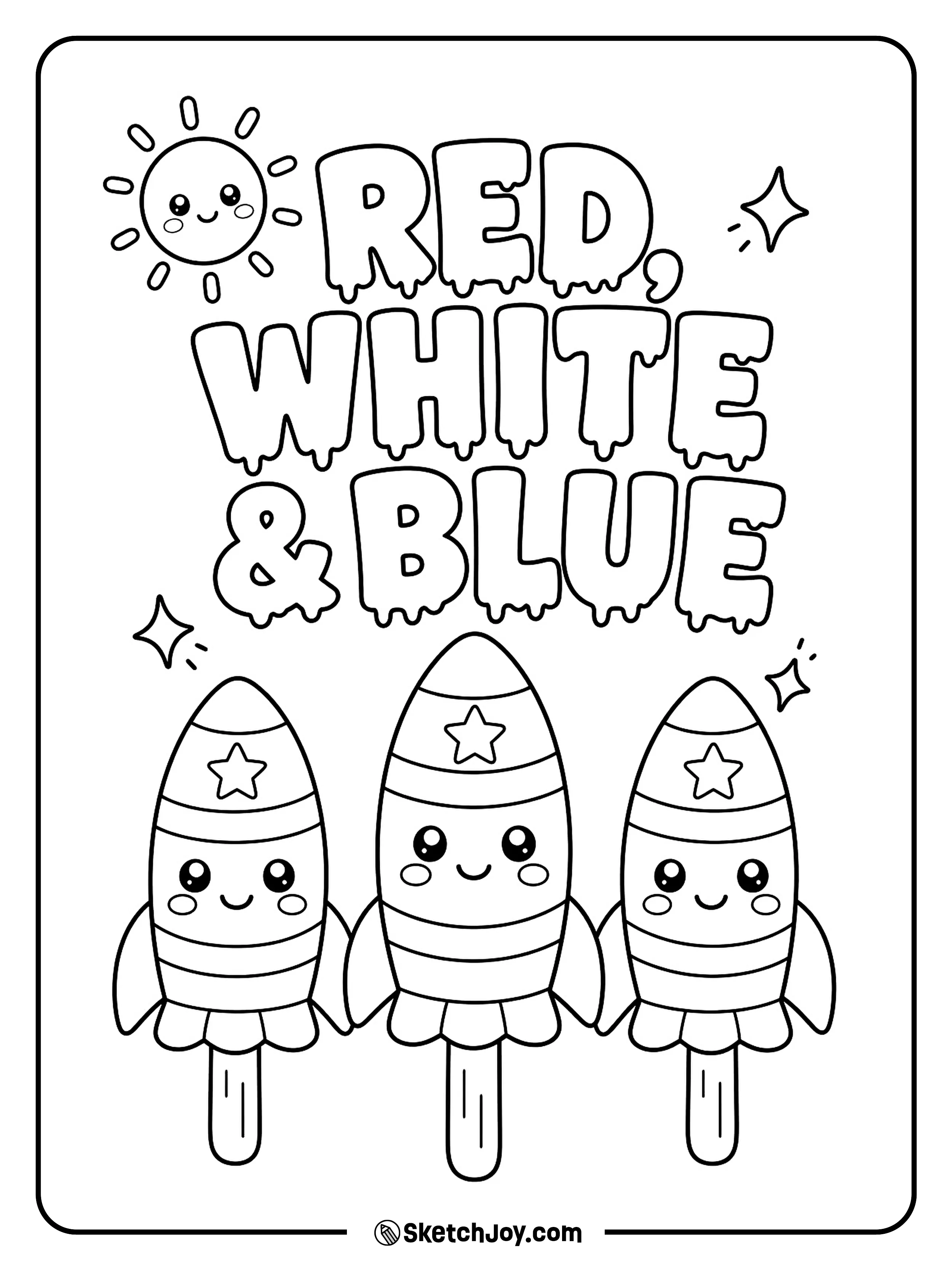 Three smiling rocket pops sit below a cool summer message.
