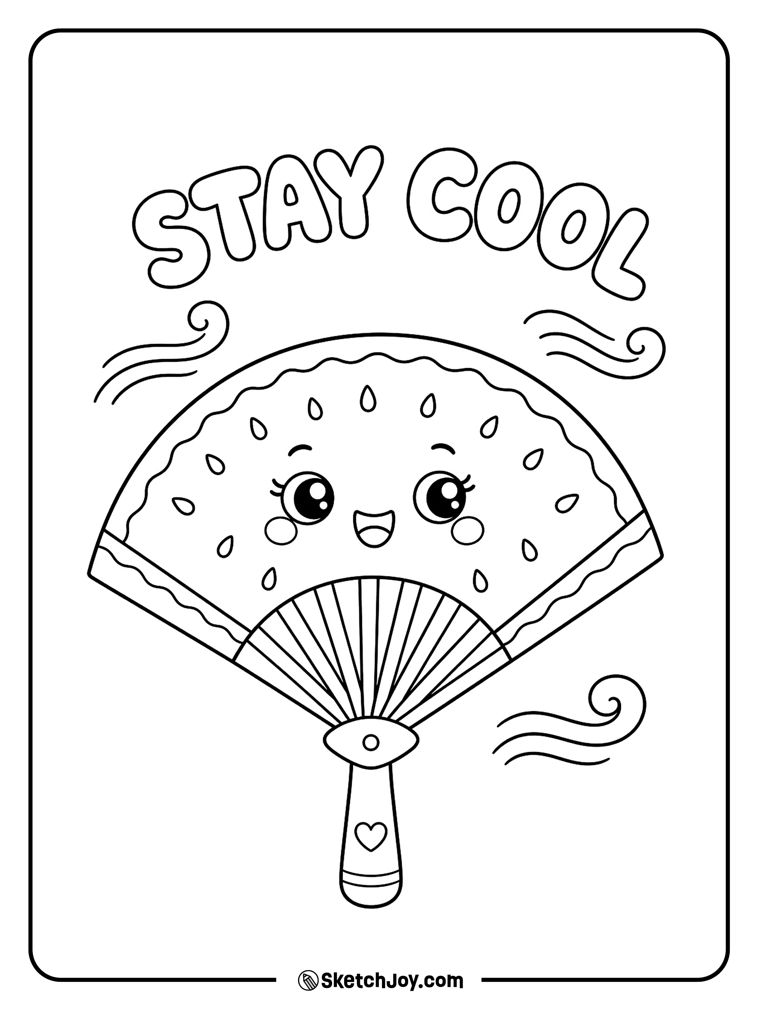 A happy watermelon hand fan smiles beneath bold summer letters.
