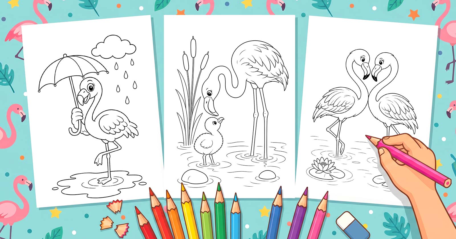 Printable Coloring Pages for Flamingo