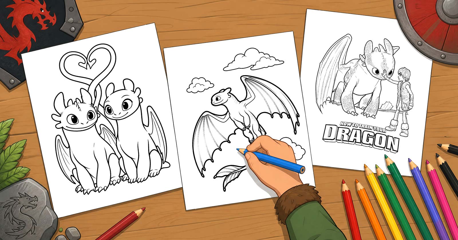 Printable Coloring Pages for How to Train Your Dragon