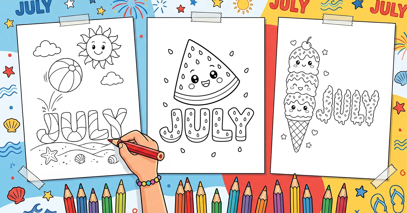 Printable Coloring Pages for July