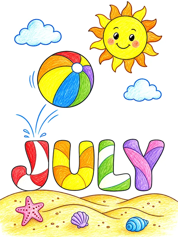 July Coloring Pages