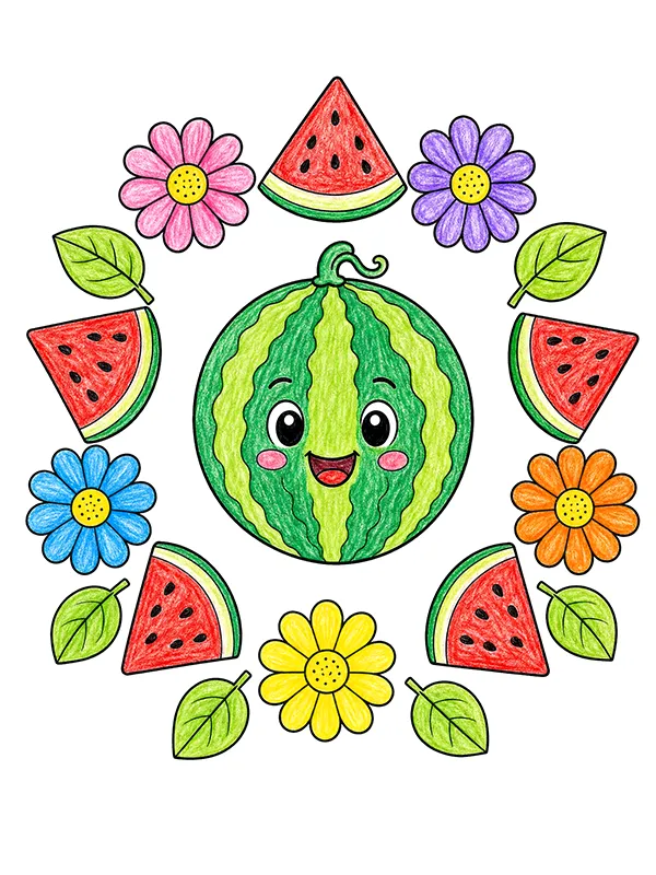 Watermelon Coloring Pages