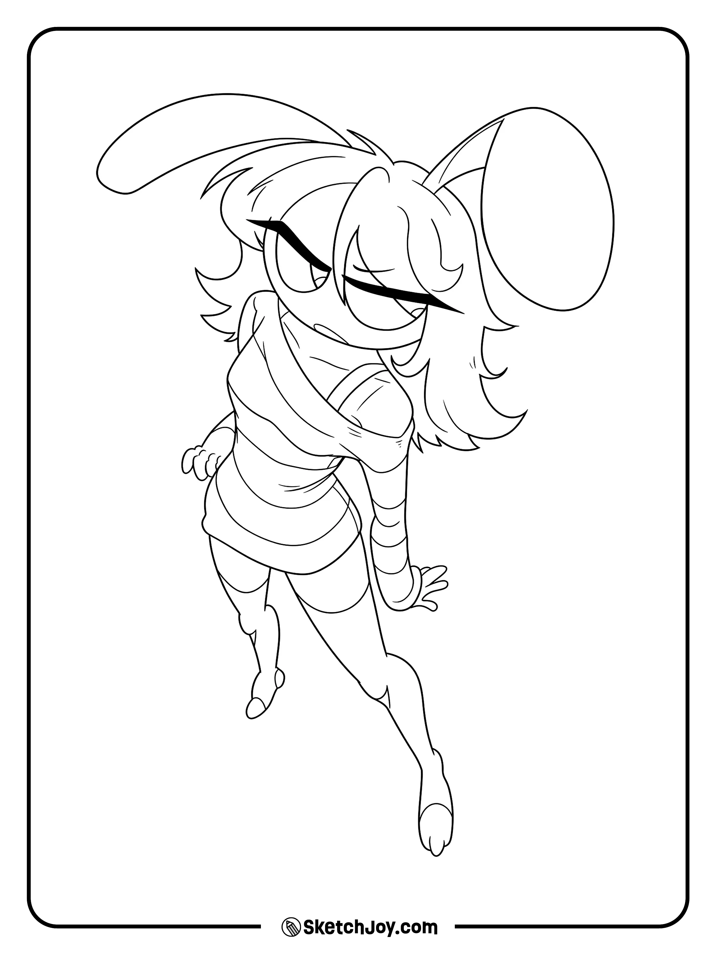 A mouse-like circus performer leans forward with a tired look.