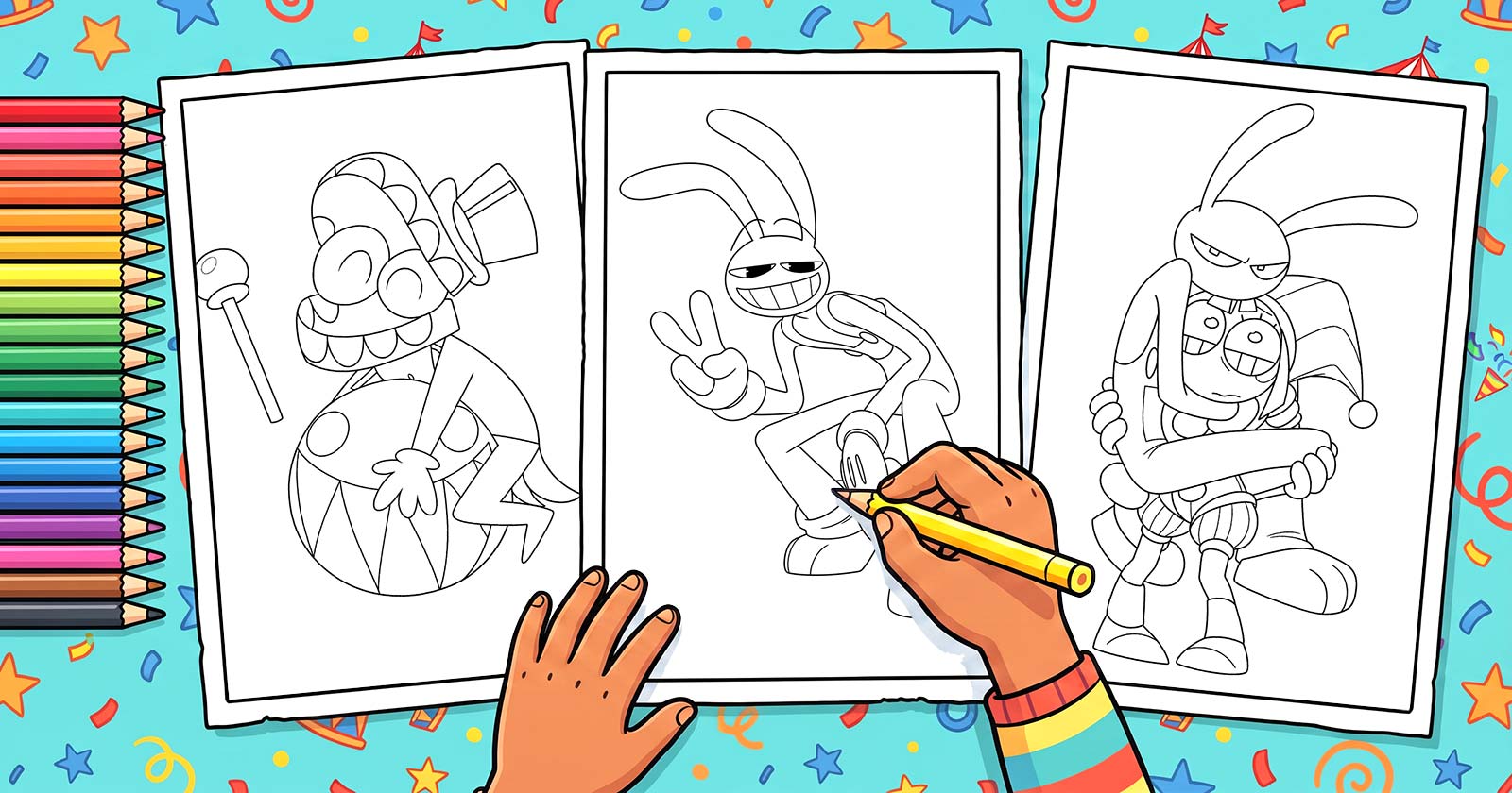 Printable Coloring Pages for The Amazing Digital Circus