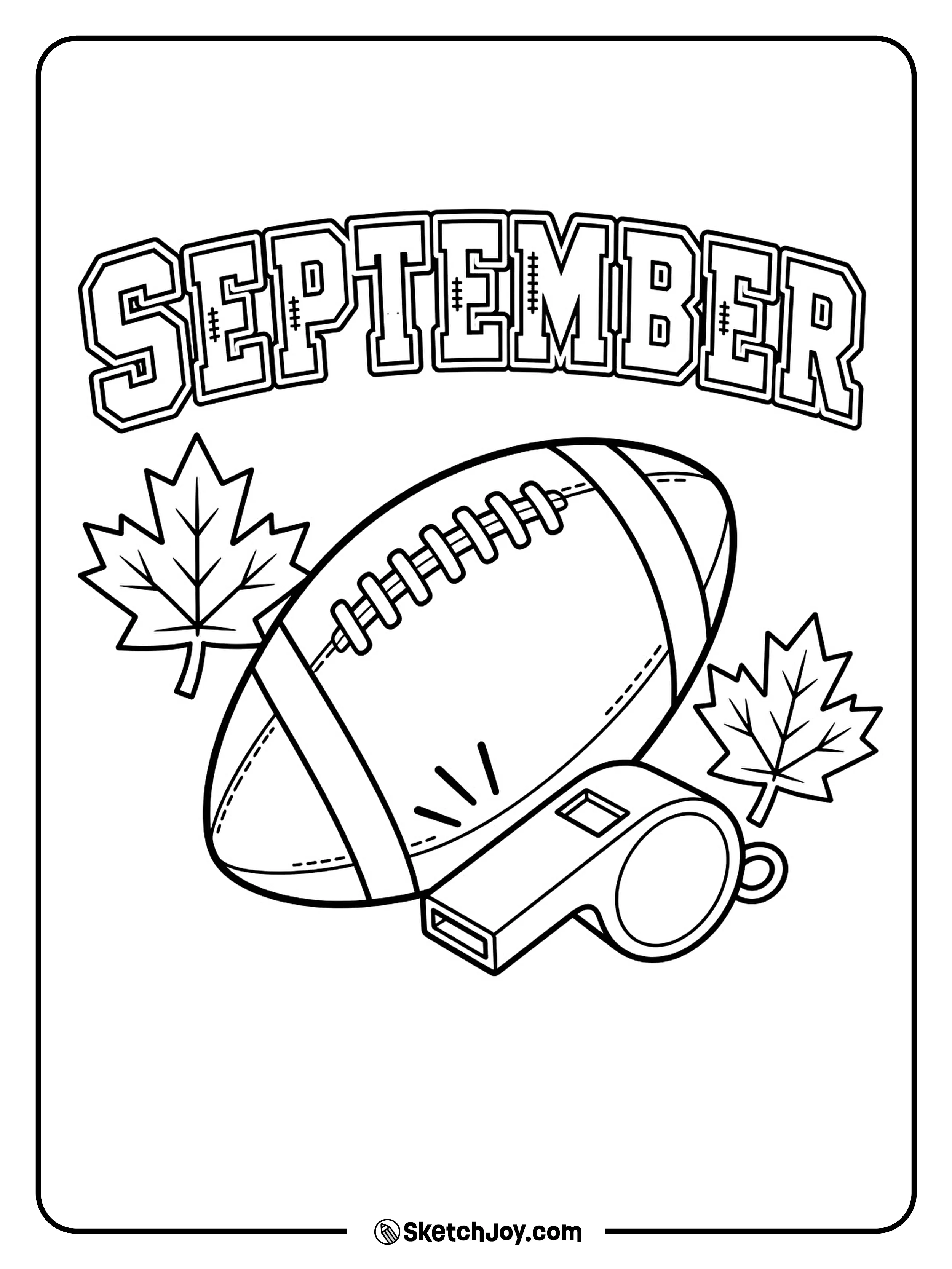 A football and a few leaves bring a sporty September feel.