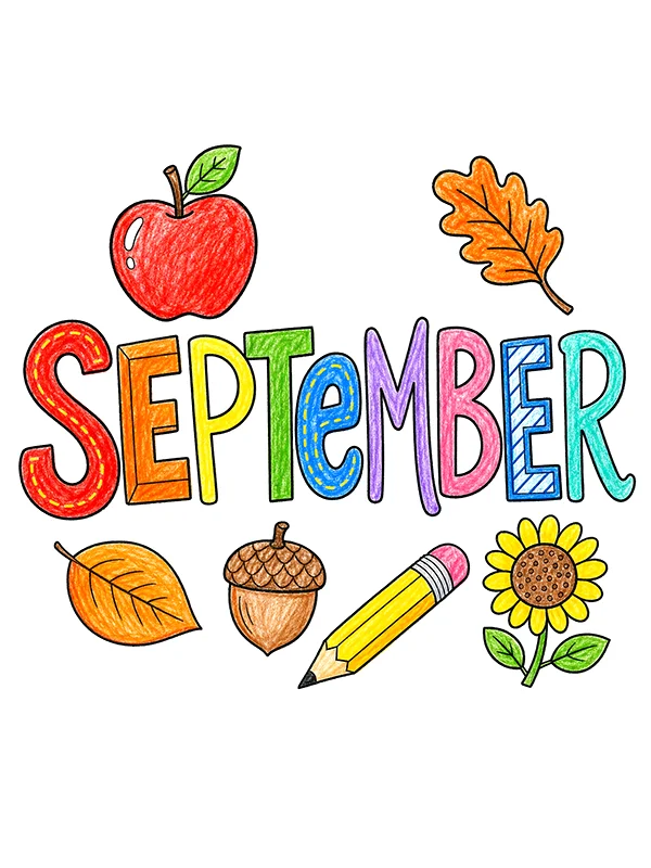 September Coloring Pages