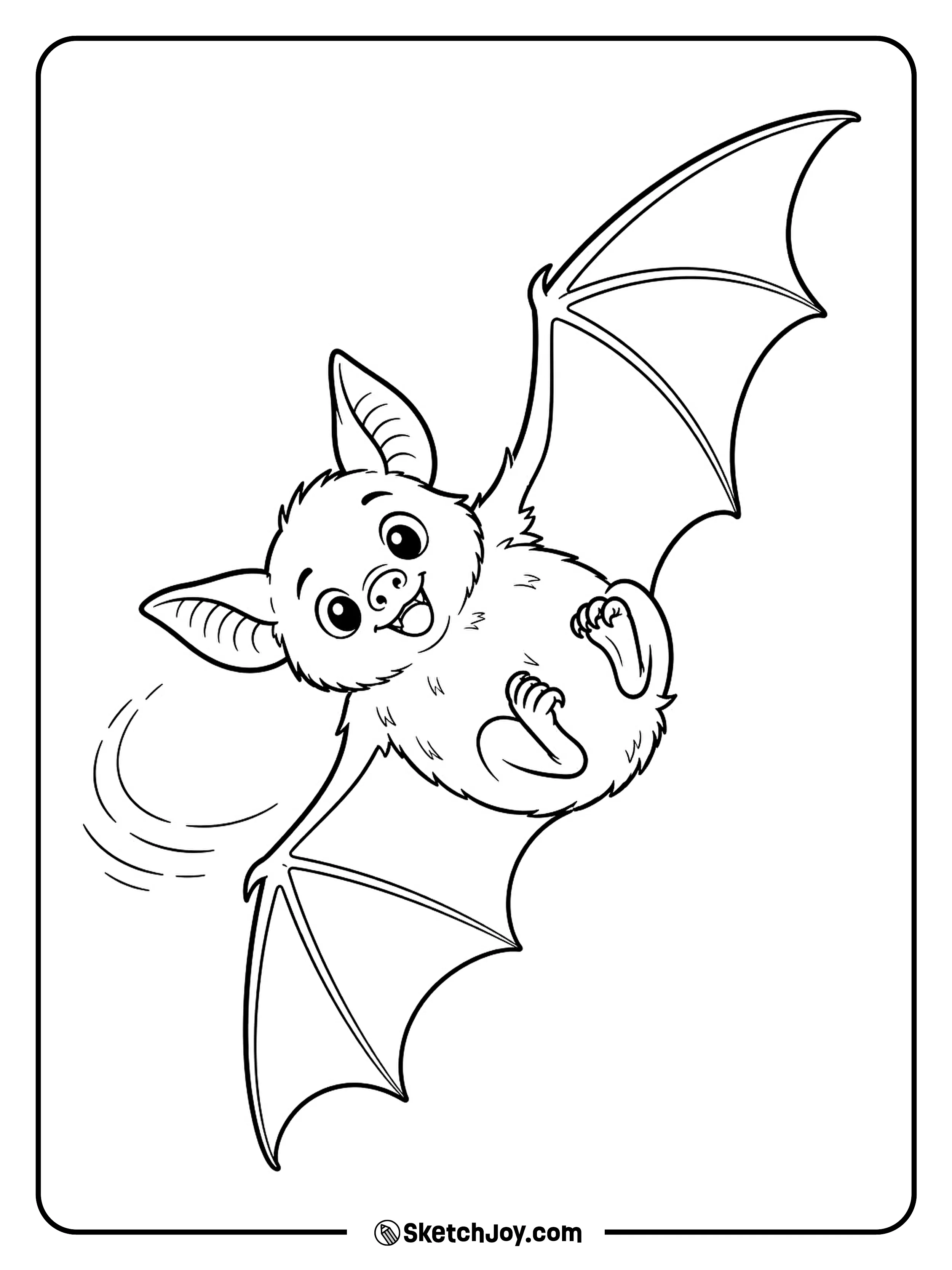 A playful bat rolls through the air with its belly facing up.