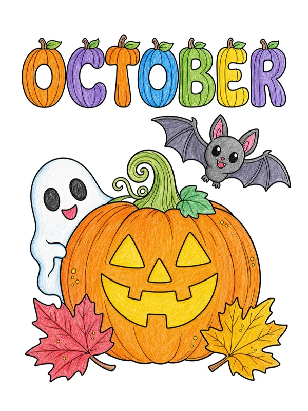 October coloring pages