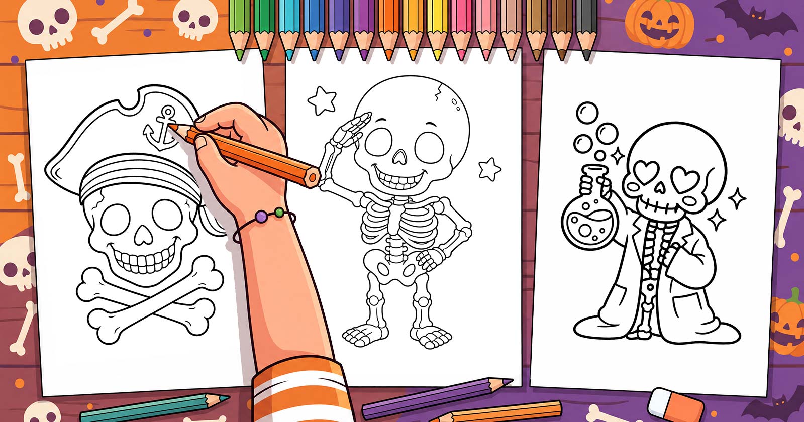 Printable Coloring Pages for Skeleton