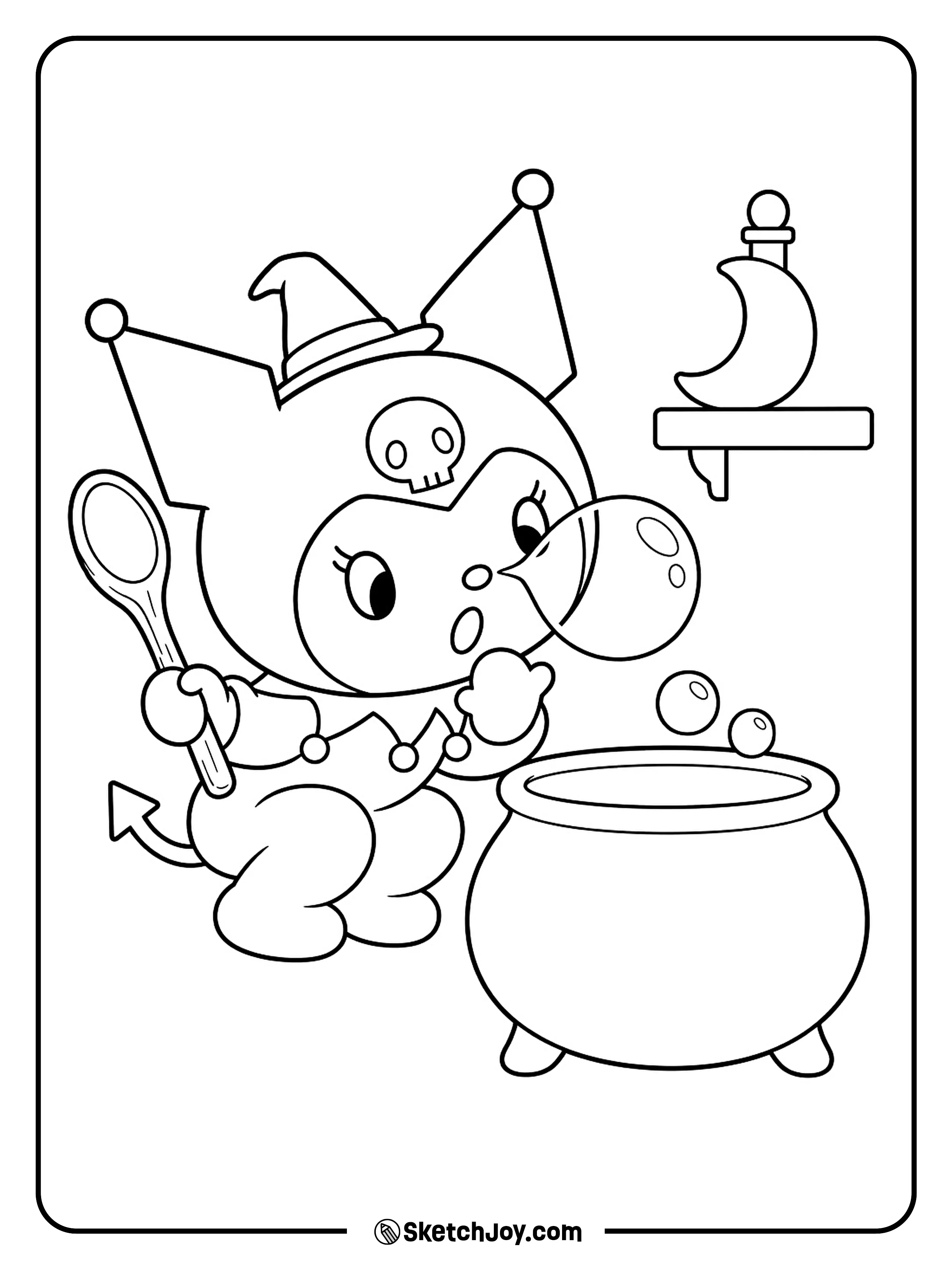 One giant bubble lands on a little witch's nose during a spell gone wrong.