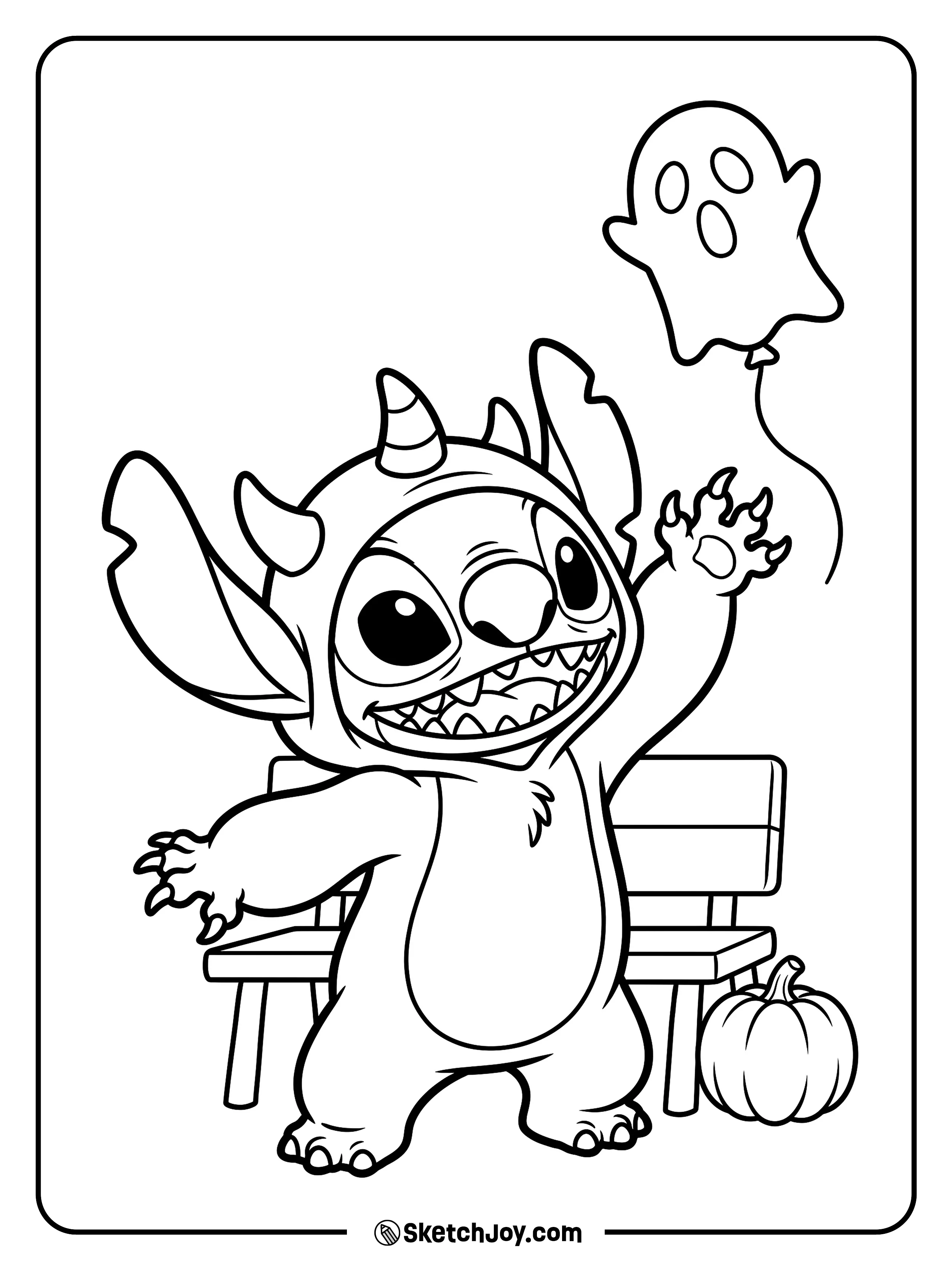 A ghost balloon floats away as one small paw stretches after its string.