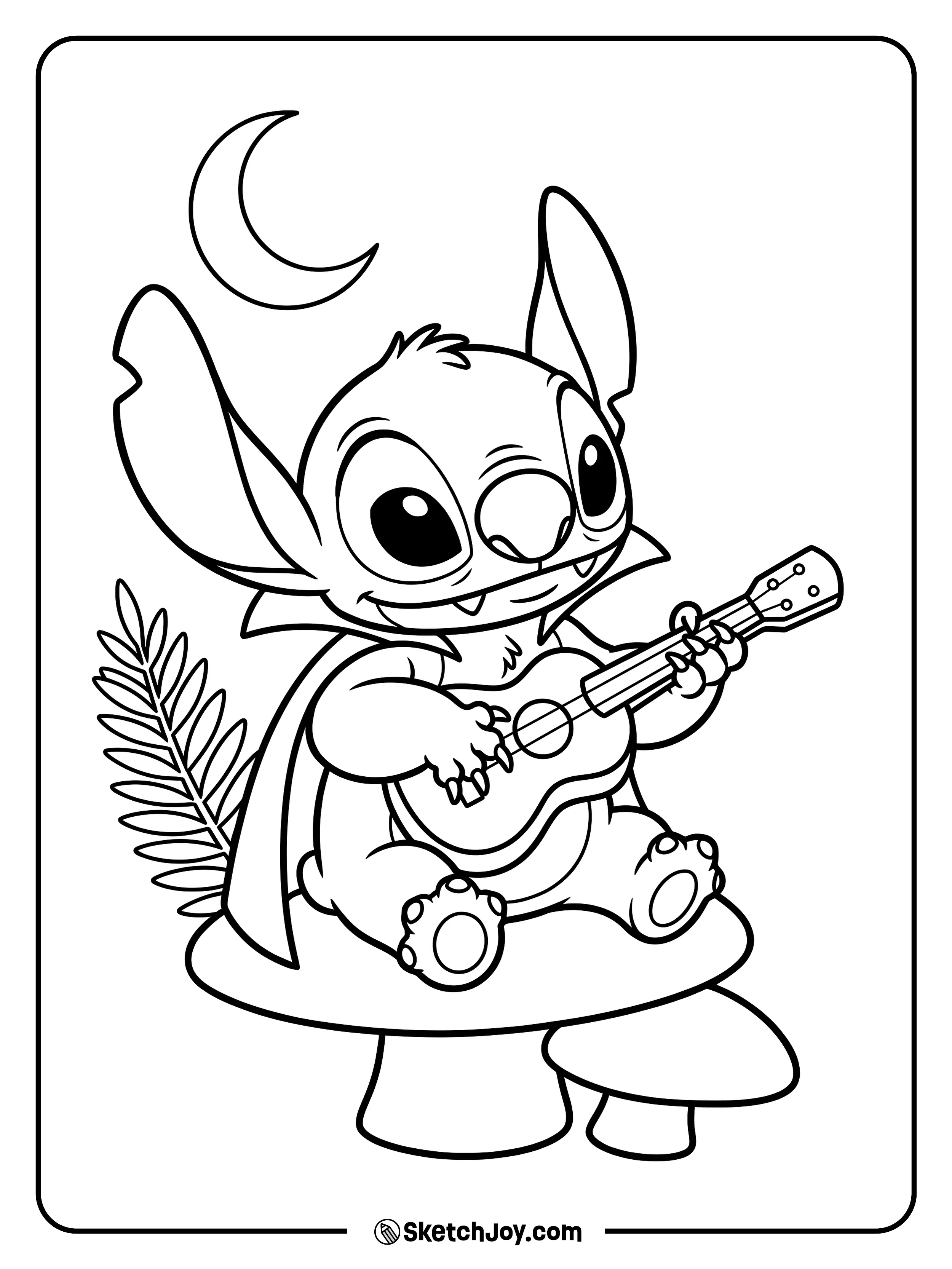 A small ukulele sets the mood for a quiet night in costume.
