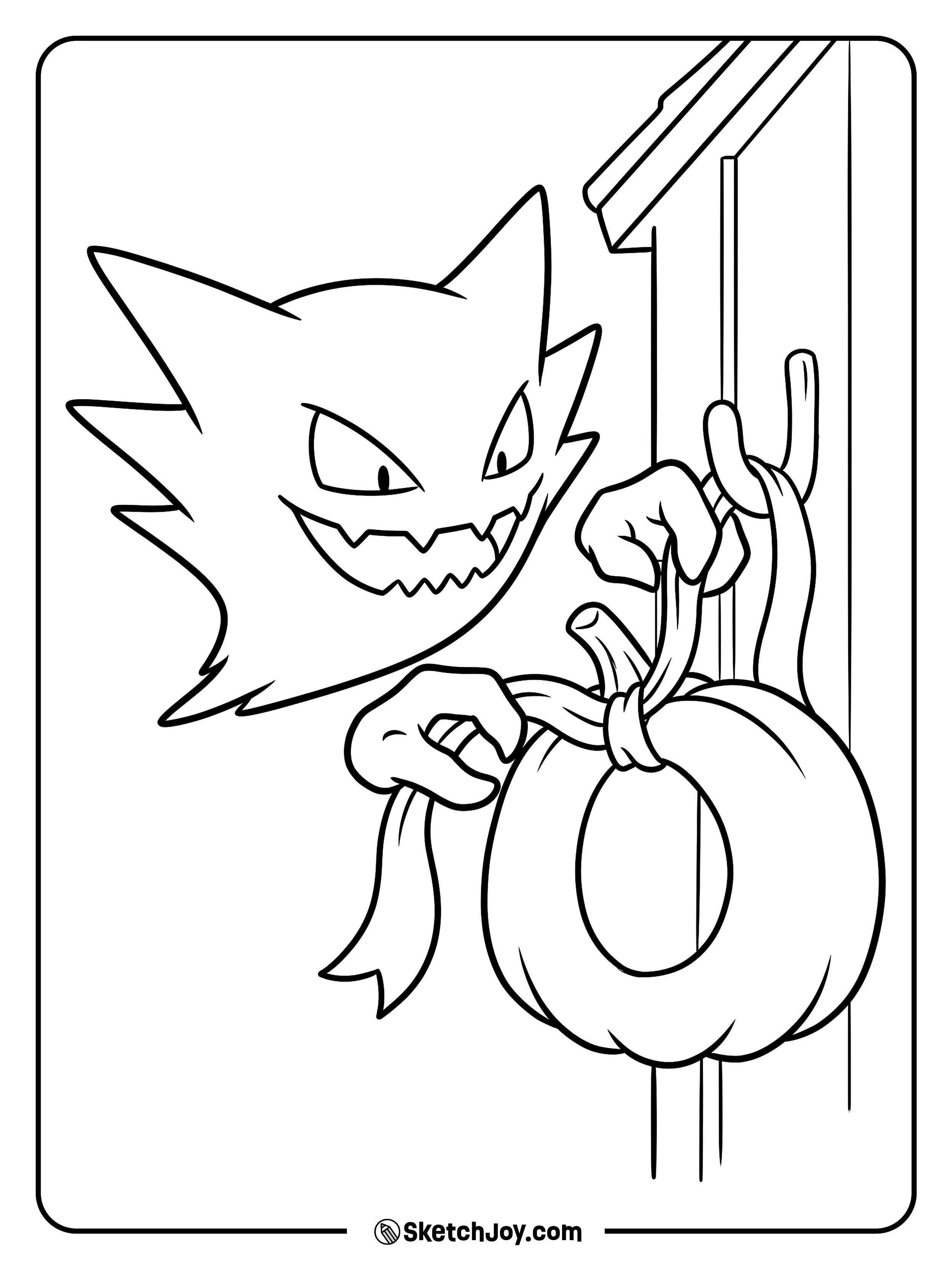 Two floating hands tie a wide bow onto a plain pumpkin-shaped wreath.