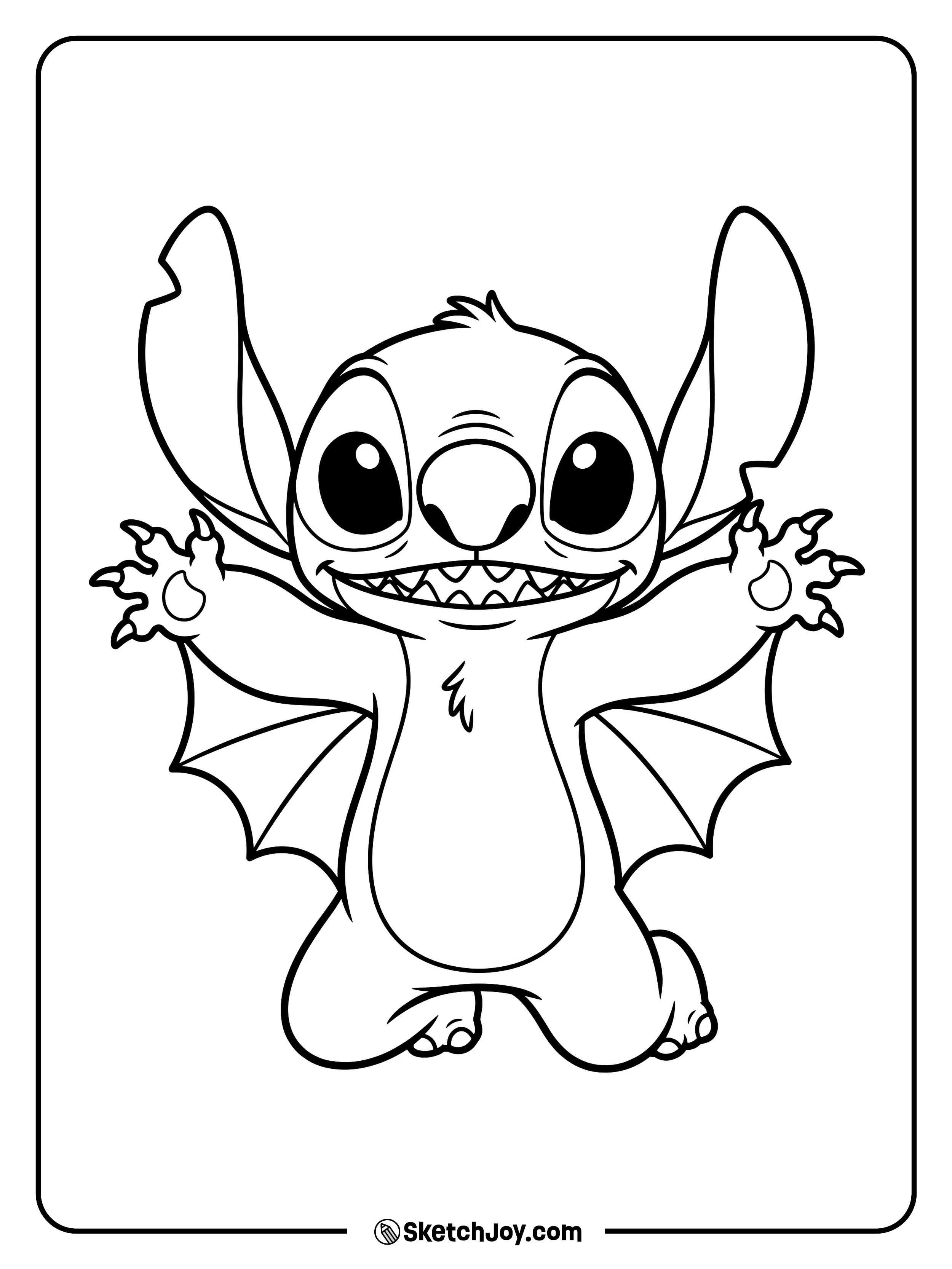 Wide arms and a warm smile make this little bat hard to resist.