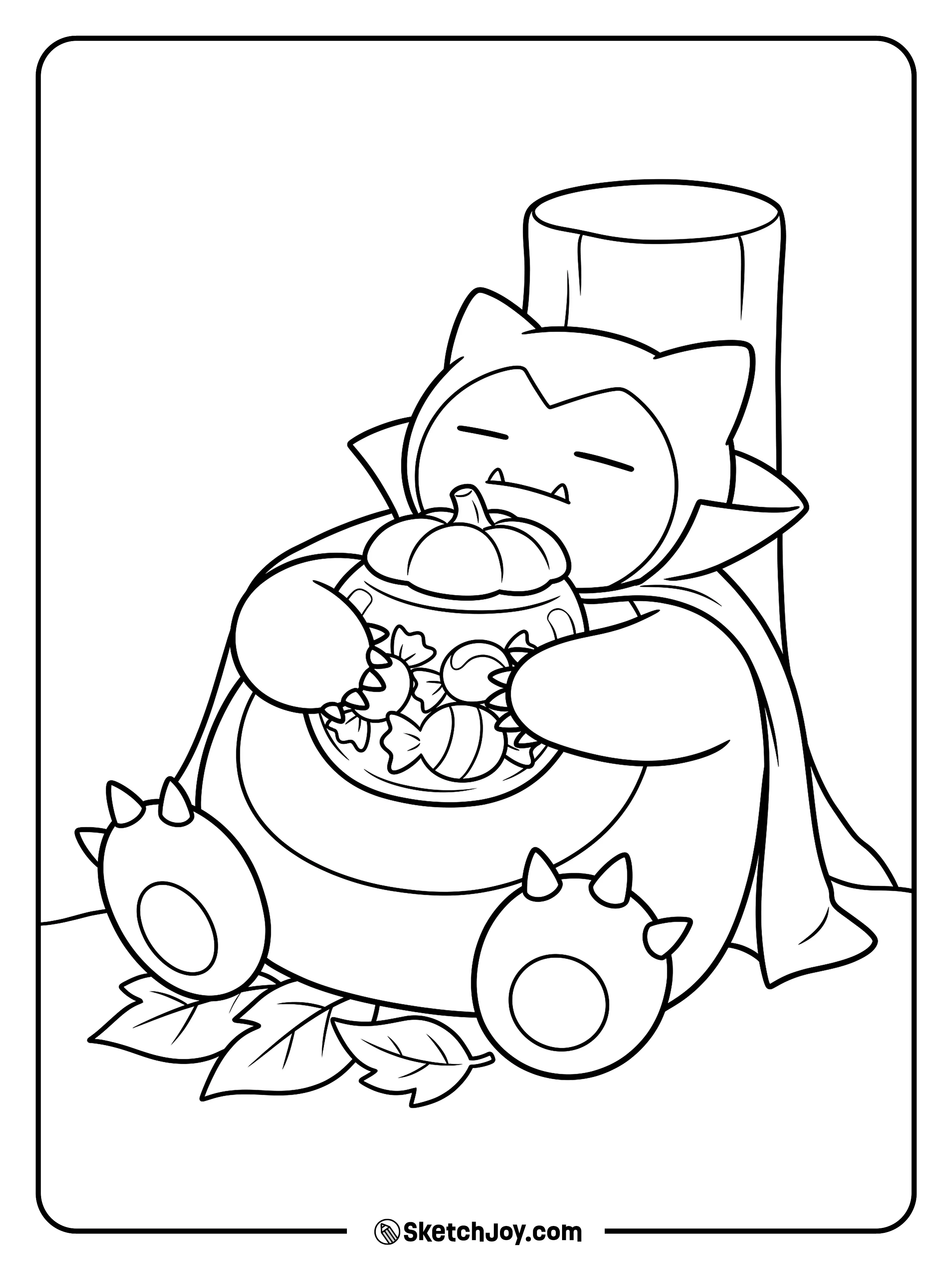 Snorlax nods off with both paws wrapped around the treat jar it was meant to guard.