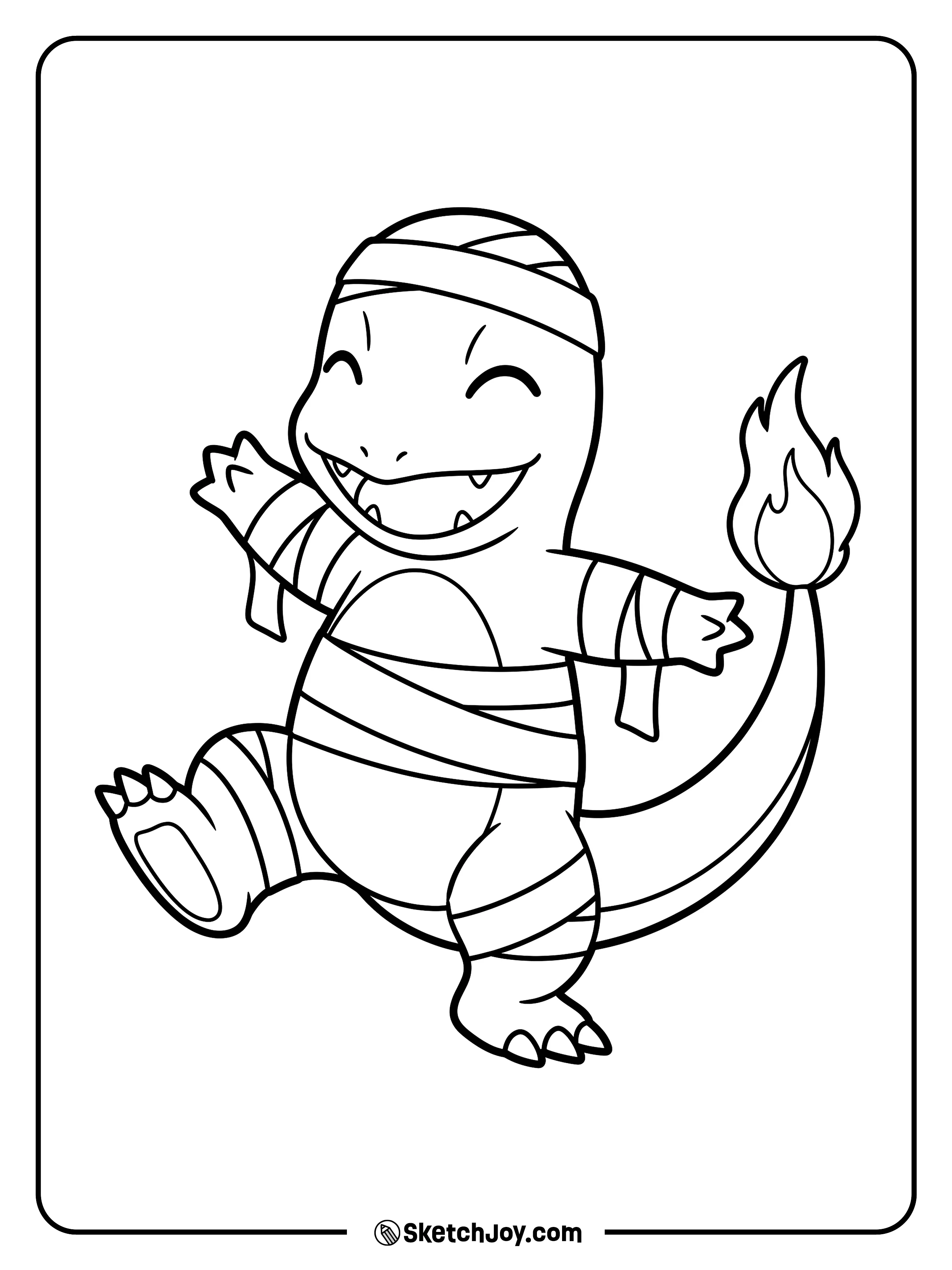 Wide bandage wraps turn a friendly little lizard into a stomping party guest.