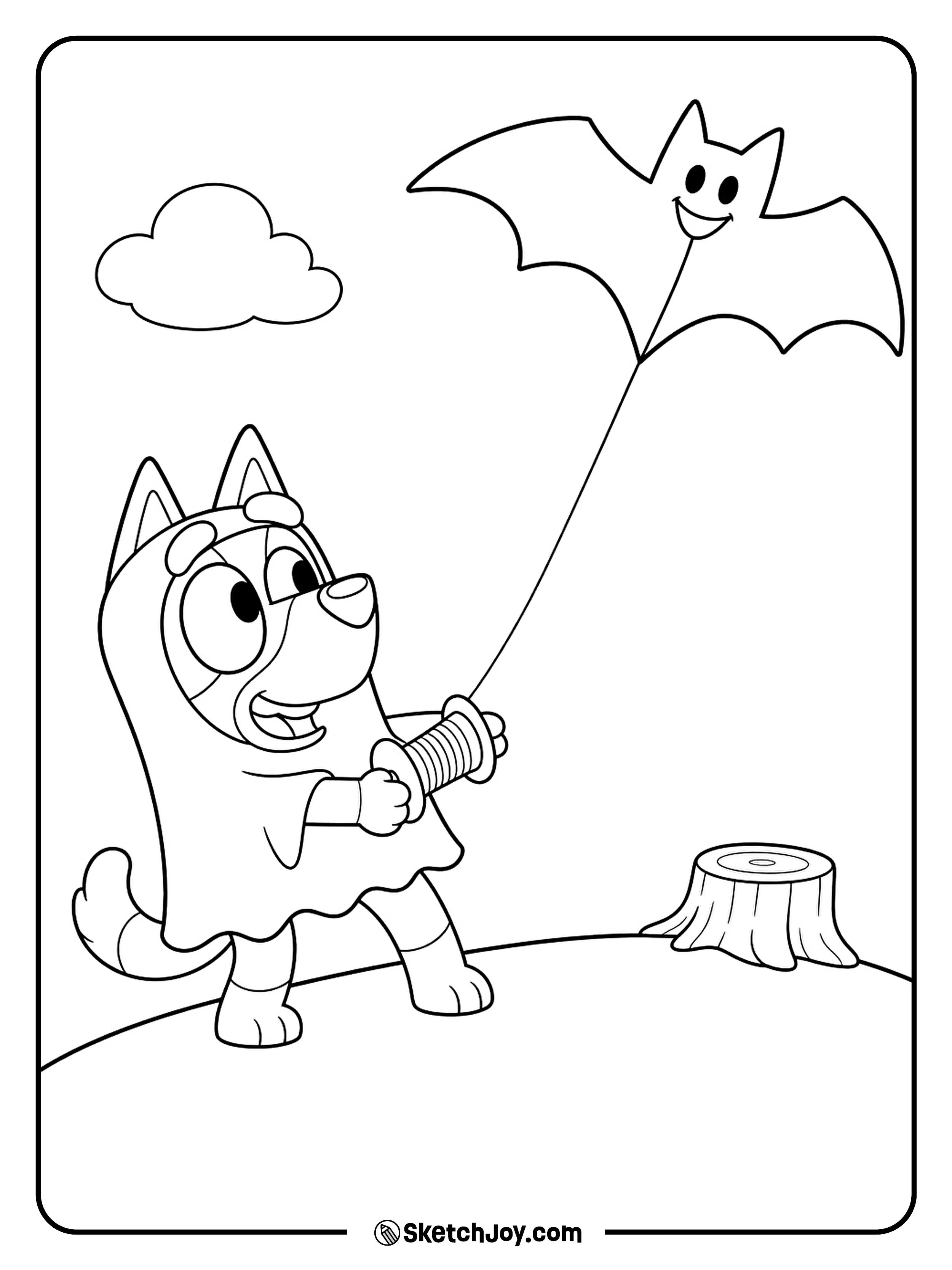 A gust of wind pulls the kite high above a grassy hill.
