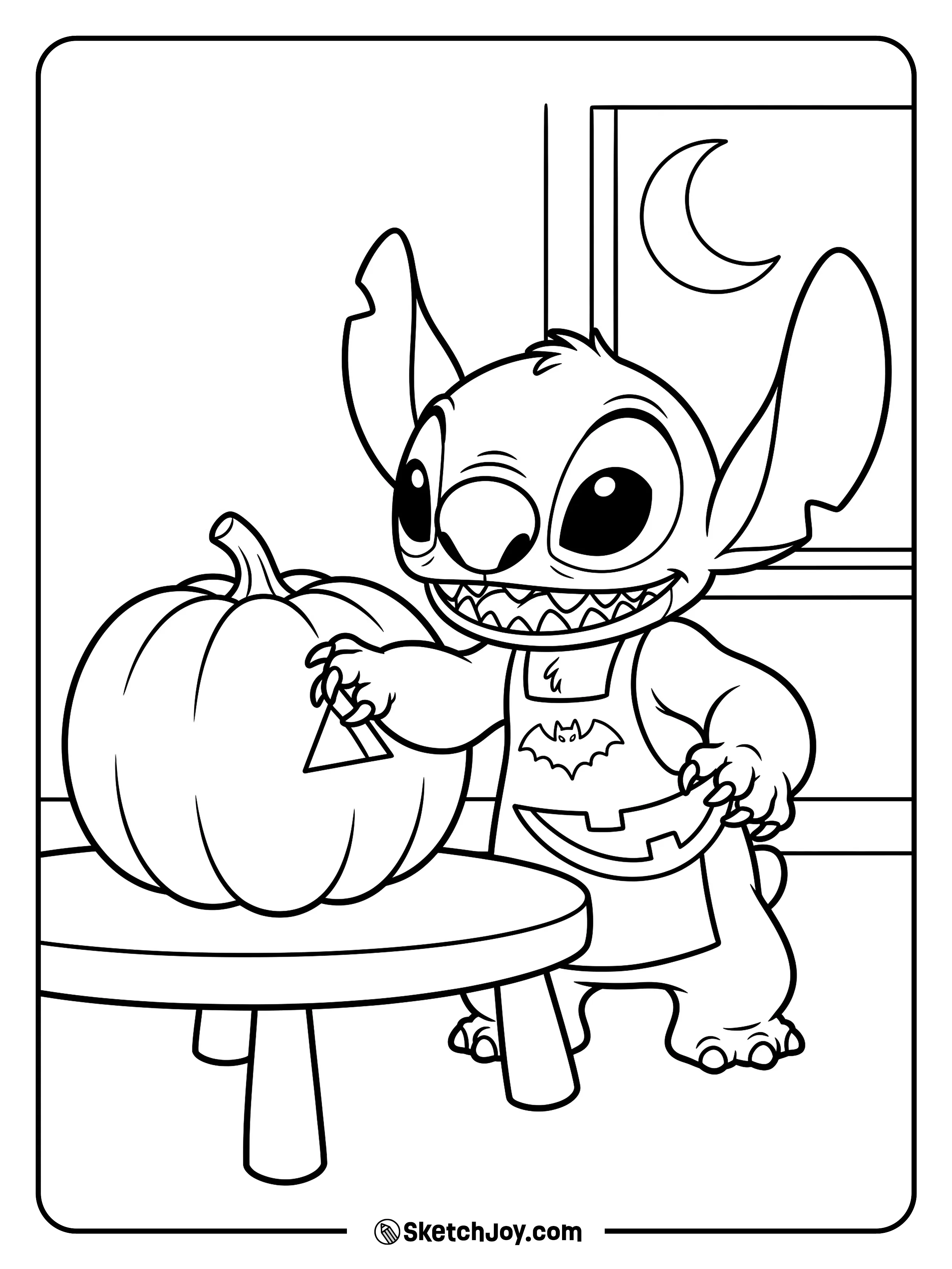 Two paper shapes help a cheerful pumpkin try on a new face.