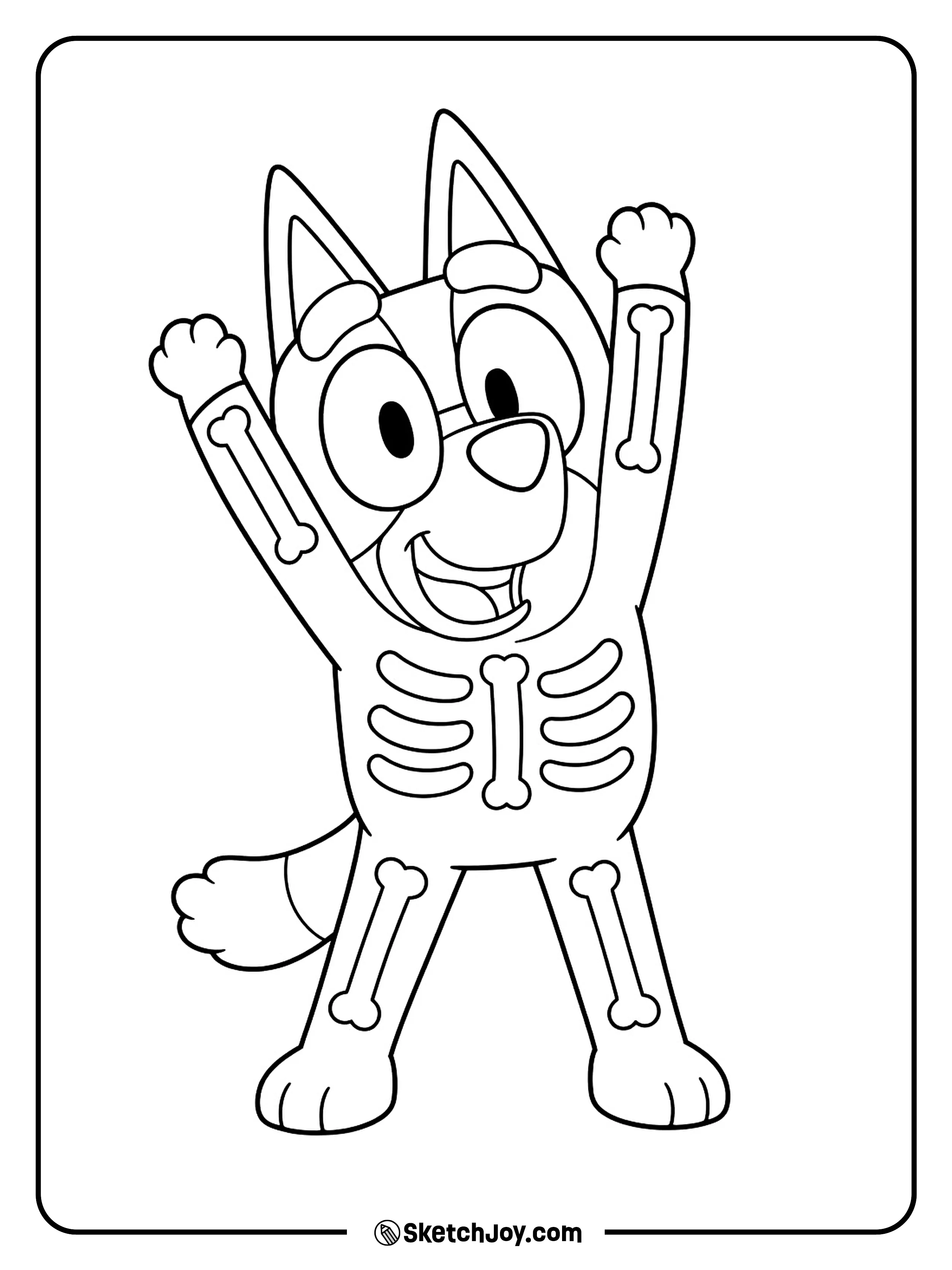 A big stretch gives those pretend bones plenty of room to wiggle.