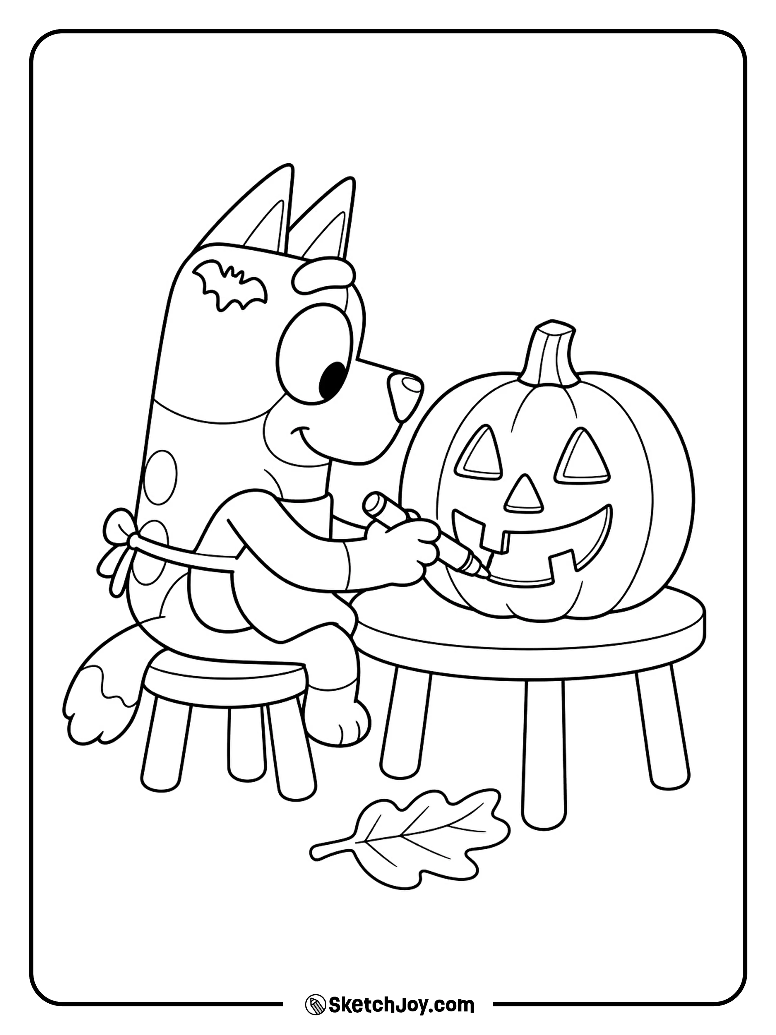 One crooked tooth gives this jack-o'-lantern a silly smile.