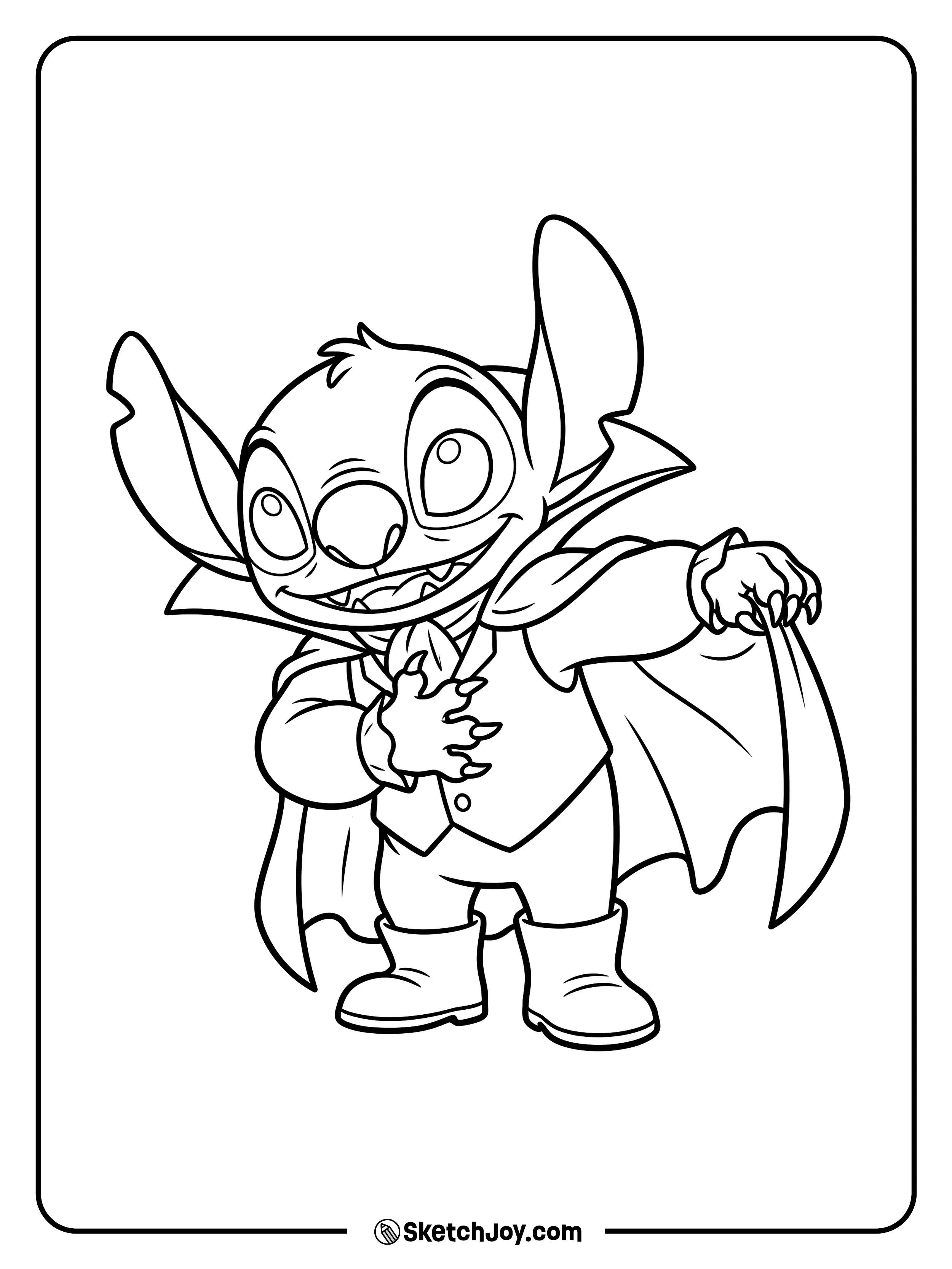 A polite bow gives a short vampire cape a graceful sweep.