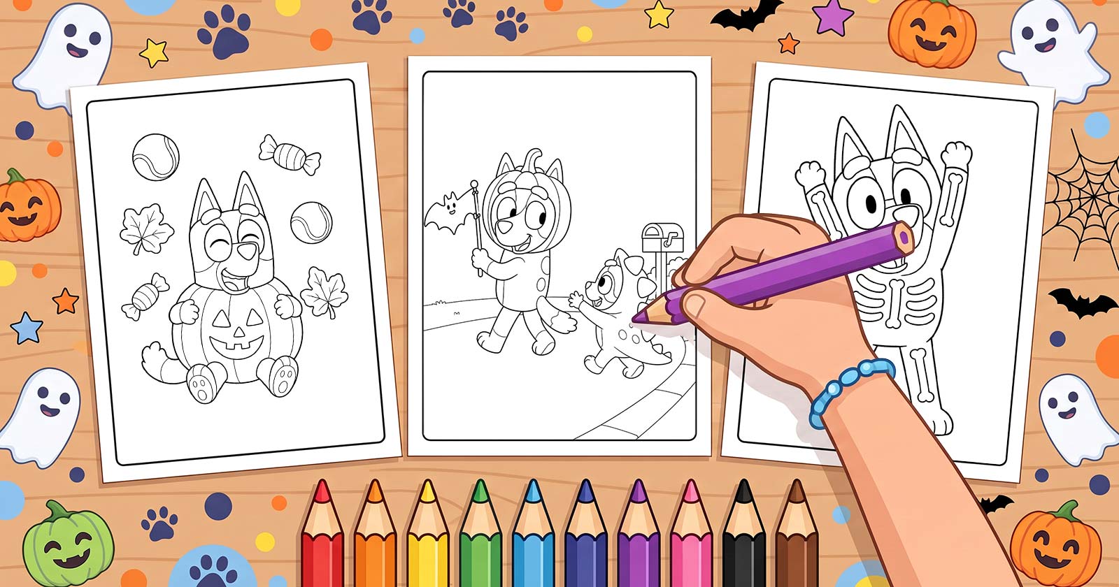 Printable Coloring Pages for Bluey Halloween