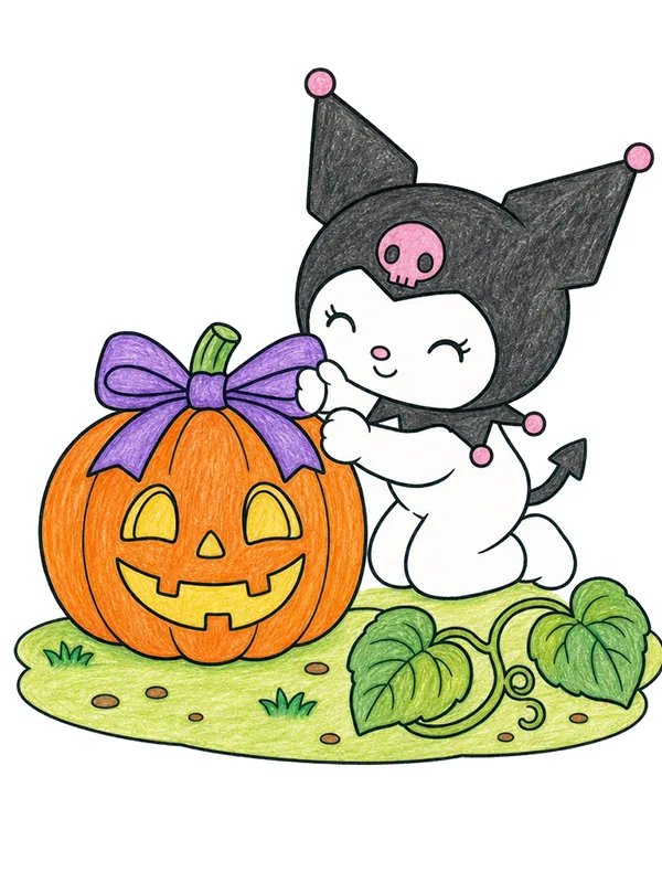 Kuromi Halloween Coloring Pages