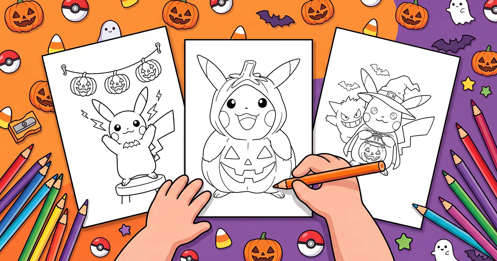 Printable Coloring Pages for Pokemon Halloween