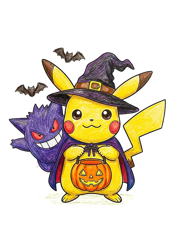 Pokemon Halloween Coloring Pages